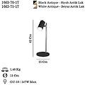 lampada da tavolo lumen nero/oro antico altezza 42 cm metallo