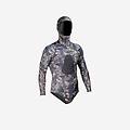 giacca pesca subacquea 500 neoprene spaccato 3 mm mimetica