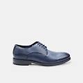 stringate derby in pelle da uomo blu