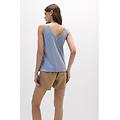 canotta bordi costina in elevated cotton donna azzurro taglia m