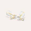 orecchini lobo doppio punto luce bon ton oro giallo cubic zirconia collezione bon ton oro giallo