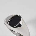 anello chevalier gentleman argento rodiato onice collezione gentleman misura 64 bianco