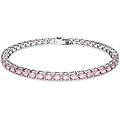 braccialetto matrix tennis taglio round rosa placcato rodio xl