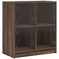 - mobile con ante in vetro rovere marrone 68x37x75 5 cm