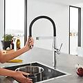 essence miscelatore monocomando per lavello con braccio flessibile cromo 30503000