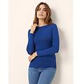 maglia scollo a barchetta basic in tencel modal e seta / blu / xl blu