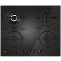 piano cottura a gas su vetro 4 fuochi 560x480x42 mm nero 33803483