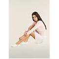 body elasticizzato a manica lunga rosa tenue donna extra small
