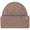 berretto a coste in misto lana taupe