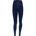 jeggings push up wr. up superskinny vita alta con zip jeans scuro-cuciture bianche donna xxs