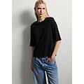 - t-shirt nera in misto cotone regular fit donna nero canna di fucile taglia xs