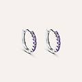 orecchini a cerchio silver rainbow argento rodiato cubic zirconia collezione silver rainbow bianco
