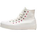 converse. scarpe chuck taylor all-star lift hi white red sneakers ritiro gratis