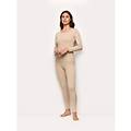 leggings da donna interlock di viscosa next to skin / beige melange / m/l beige melange