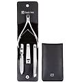 classic inox set manicure con custodia in pelle nero