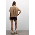 camicia manica corta in tela di lino the pure linen donna beige taglia s