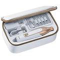 set manicure e pedicure professionale bianco/dorato 3 velocità display led litio