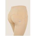 pantaloni wr. up in jersey vita alta con bottoni decorativi irish cream donna small