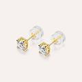 orecchini lobo punto luce claire oro giallo cubic zirconia collezione claire oro giallo