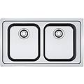 lavello integrato 2 vasche smart l 86 x l 50 cm argento