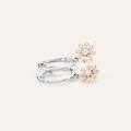 orecchini a cerchio silver moments argento bicolore bianco / rosa cubic zirconia collezione silver