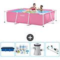 - piscina fuori terra rettangolo 220x150x60 cm rosa include accessori coordinati cb5