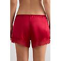 pantaloncino in seta con pizzo donna rosso taglia xl