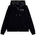 felpa zip leggera con cappuccio e dettagli floreali