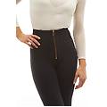 jeggings wr. up vita super alta e fondo flare molto ampio jeans nero-cuciture in tono donna extra