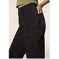 pantaloni cargo carrot fit in nylon navetta nero donna large