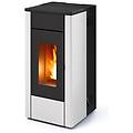 stufa a pellet ad aria ventilata may air 7 s1 7 kw in acciaio colore white