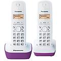 kx-tg1612frf coppia telefoni wireless dect senza segreteria telefonica colore bianco e porpora