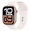 APPLE watch series 10 gps + cellular 4g 42mm cassa in alluminio rose gold cinturino sport rosa fard m/l