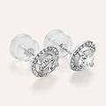 orecchini lobo punto luce claire oro bianco cubic zirconia collezione claire oro bianco