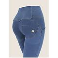 jeggings push up wr. up 7/8 superskinny vita alta con bottoni clear jeans-yellow seams donna xxs