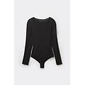 body a manica lunga in modal cashmere ultralight donna nero taglia m