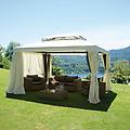 leroy merlin gazebo rettangolare in alluminio struttura grigio copertura ecru l 400 x p 300 x h 300