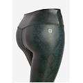 leggings vita alta 7/8 in tessuto coated effetto snake snake allover green donna extra small