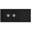 - serie zen 500 lavello da incasso 2 vasche con gocciolatoio dimensioni 116 x 50 cm colore