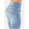 jeans push up wr. up superskinny con vita alta in denim navetta con strappi jeans chiaro-cuciture