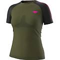 ultra 3 s-tech s/s w maglia trail running donna dark green/black/pink xs/s