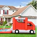 scivolo d'acqua per bambini a tema camion dei pompieri con piscina castello gonfiabile con pallone