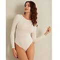 body a maniche lunghe in jersey basic con cashmere / avorio / l avorio