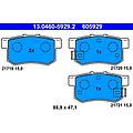 ate set di pastiglie freno 13. 0460-5929. 2 posteriore
