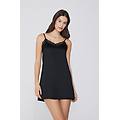 sottoveste raso e pizzo donna nero tama&ntilde;o m