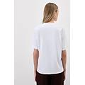 maglia manica corta scollo a v in elevated cotton donna bianco taglia l
