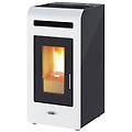 stufa a pellet modello mia 16 16. 3 kw in acciaio bianca