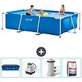 - piscina fuori terra rettangolo 300x200x75 cm blu include accessori coordinati cb53