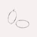 orecchini a cerchio silver collection argento rodiato collezione silver collection bianco