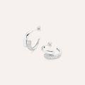 orecchini a cerchio silver shine argento rodiato cubic zirconia collezione silver shine bianco